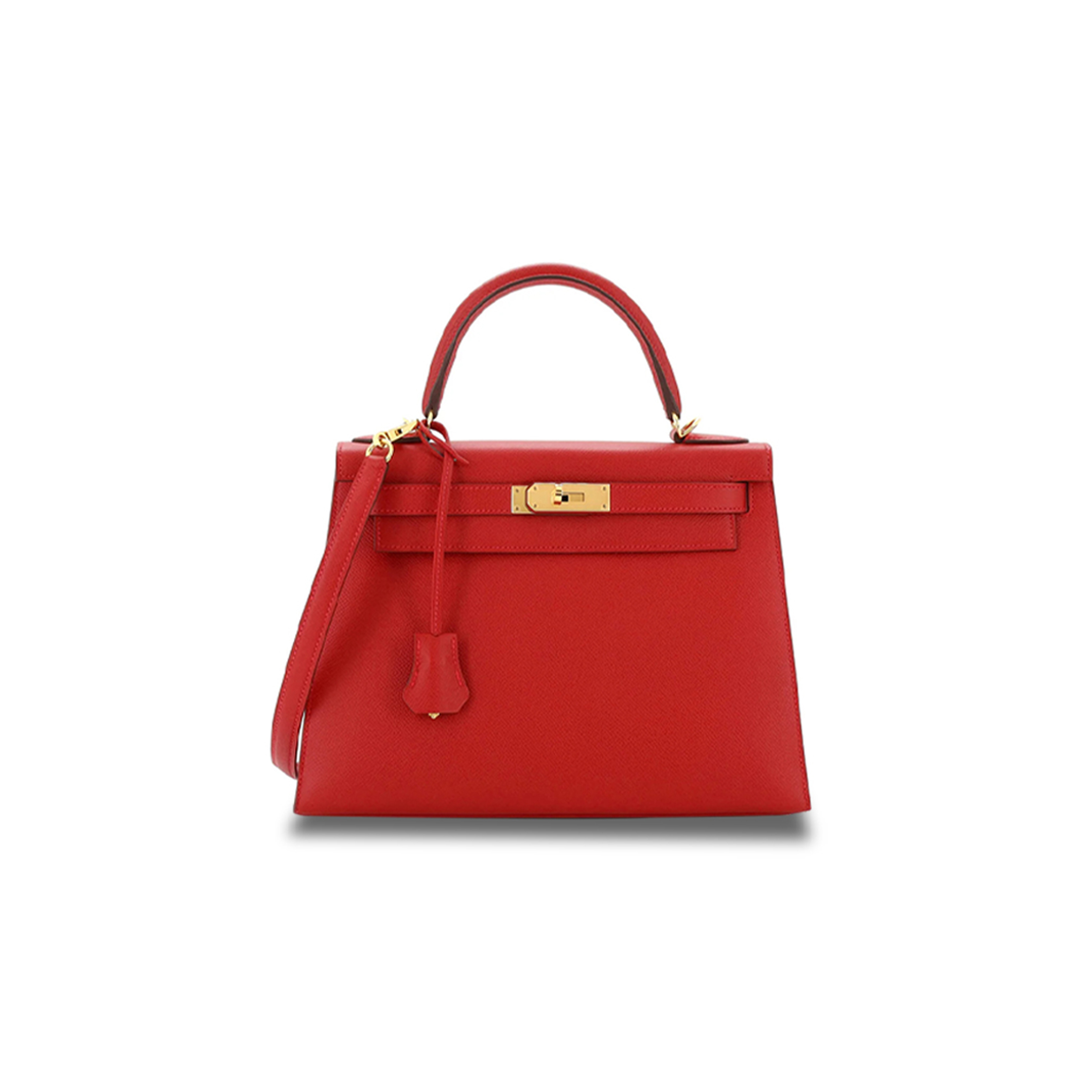 HERMÈS MASTER KELLY HANDBAG ROUGE VIF EPSOM WITH GOLD HARDWARE 28 (28*22*10cm)
